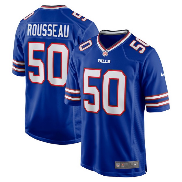 mens nike gregory rousseau royal buffalo bills game player jersey